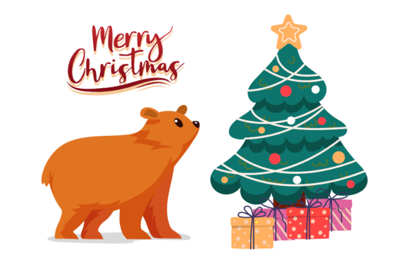 Animal Christmas Illustration Bear: A Festive Graphics Gem