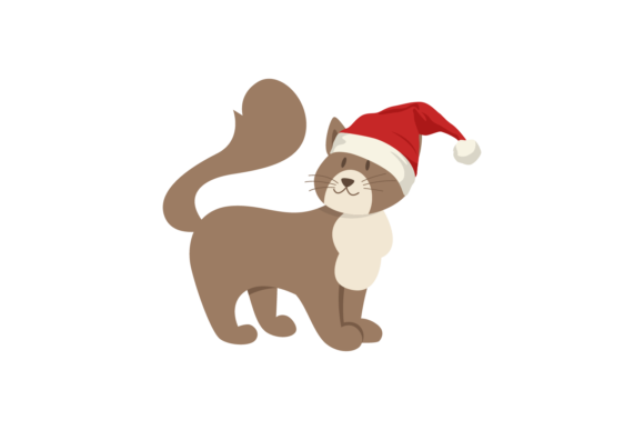 Charming Animals Cat Wearing Christmas Hats Graphics