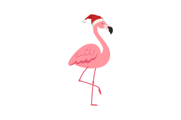 Charming Animals Flaminggo Wearing Christmas Hats: A Versatile Graphic