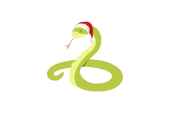 Charming Animals Snake Wearing Christmas Hats Graphics