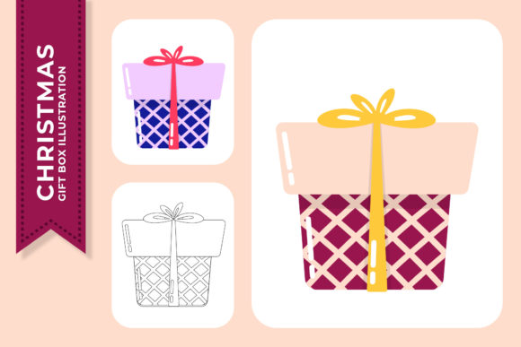 Christmas Cuteness Gift Box Design: A Charming Graphics Asset