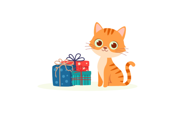 Christmas Decoration Cat: A Charming Graphics Asset for Handmade Creations