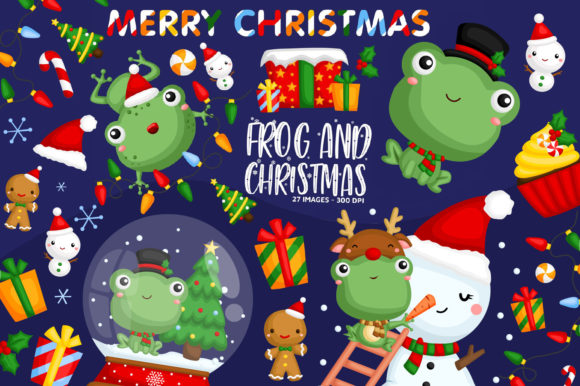Christmas Frog Clipart: A Charming Addition to Your Graphics and Illustrations