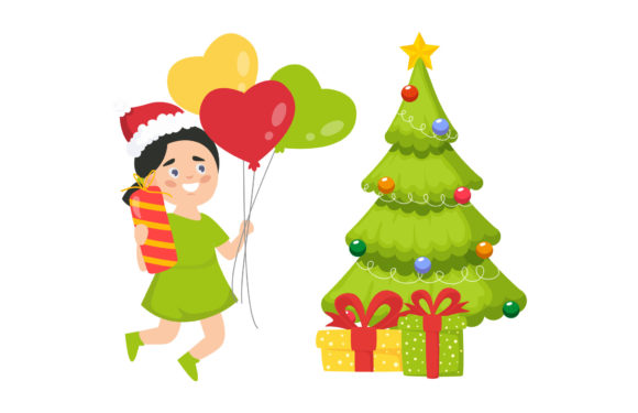 Christmas Happy Child Illustration: A Versatile Graphic for Holiday Creations