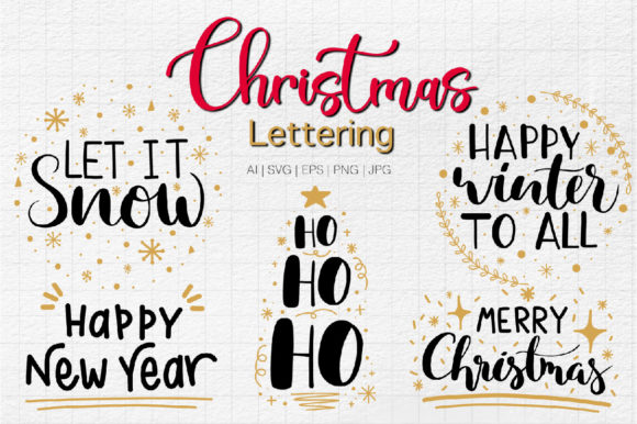 Christmas Lettering Clipart: A Festive Graphics Addition