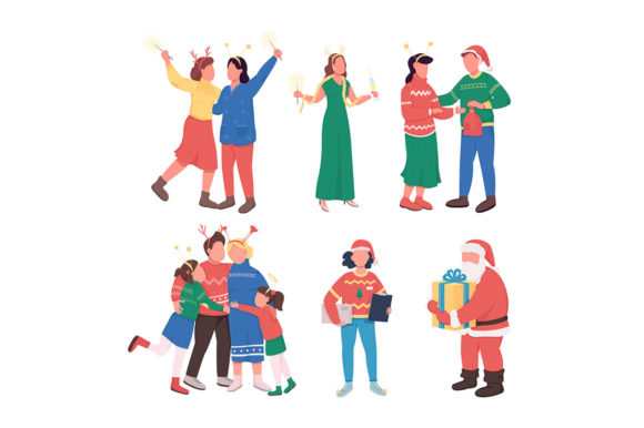 Christmas Party Vector Character Set: A Must for Creative Graphics
