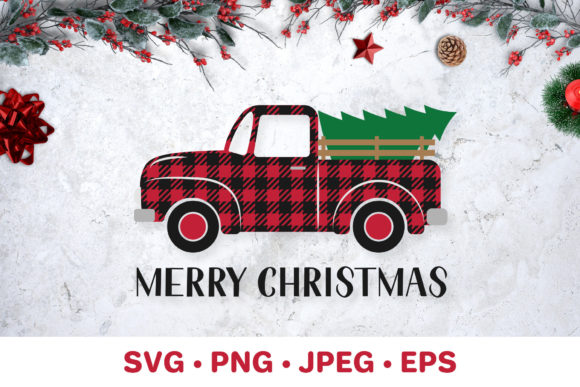 Christmas Retro Truck. Merry Christmas: A Versatile Graphics Asset