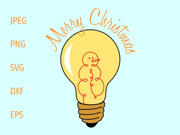 Christmas Snowman in a Light Bulb: A Festive Graphic for Crafters