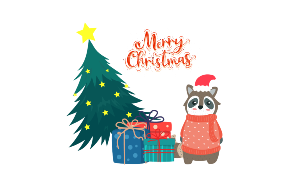 Christmas Weasel Illustration: A Festive Graphics Gem
