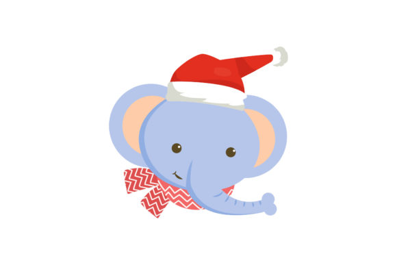 Cute Elephant Christmas Illustration for Festive Branding