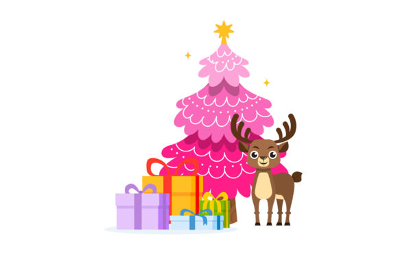 Deer Christmas Illustration: A Cute Graphics Gem
