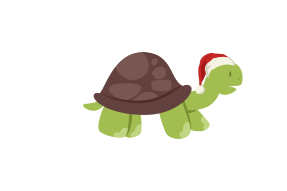 Festive Graphics: Animals Turtle Wearing Christmas Hats