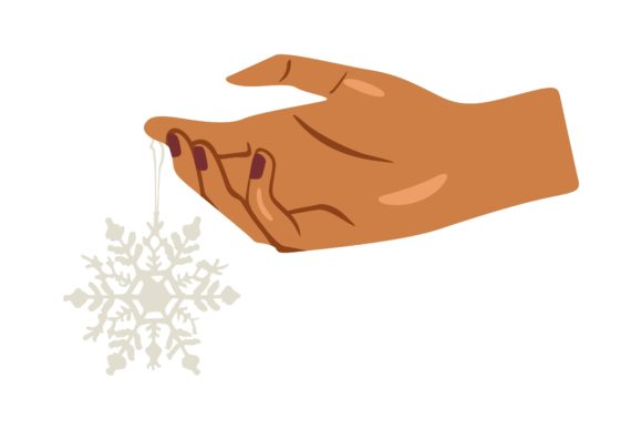 Hand Holding Pretty Snowflake Christmas Graphics