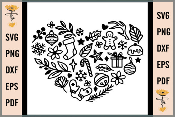 Heart Christmas Symbols Svg: A Versatile Graphics and Illustrations Set
