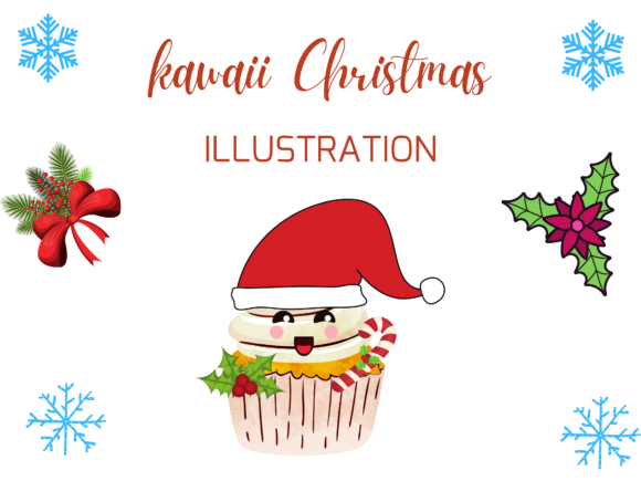 Kawaii Christmas Cupcake: A Charming Graphics Asset