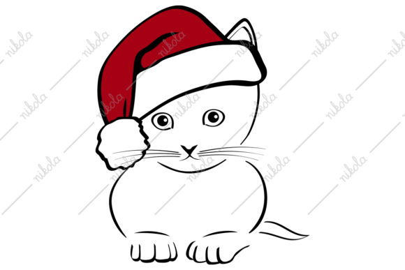 Kitten Santa Hat Cat Christmas SVG: A Festive Graphic
