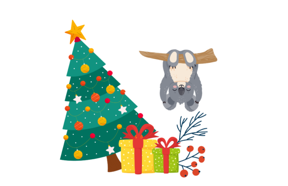 Koala Christmas Illustration: A Festive Graphics Asset