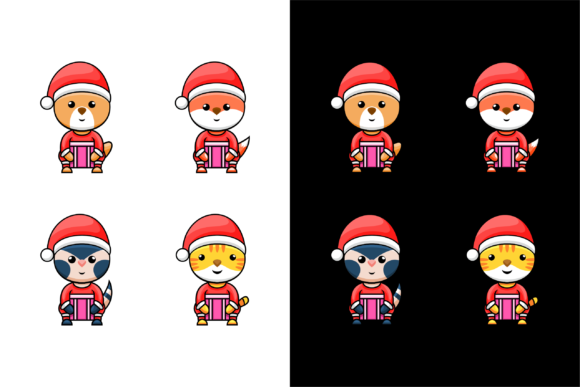 Set Animal Character Christmas: A Festive Graphics Treasure