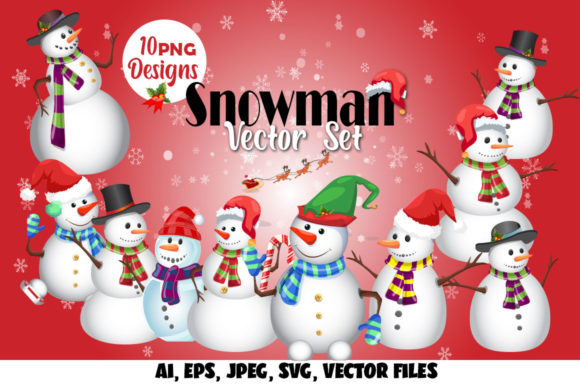 Snowman Christmas Vector Set: A Versatile Graphics Bundle